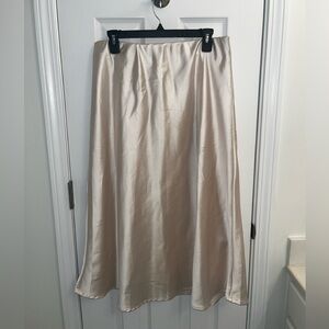 Amazon Silk Midi Skirt - Cream - Size XL